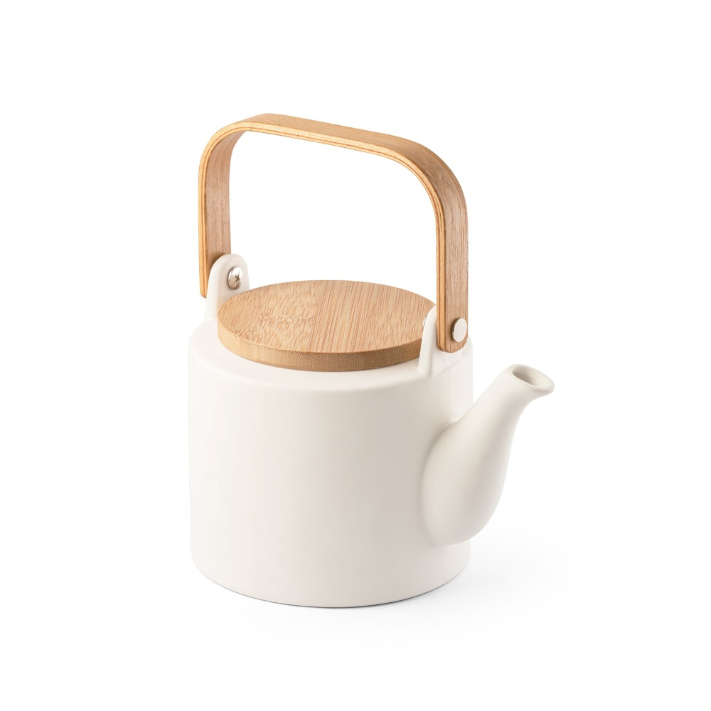 Théière publicitaire céramique 700 ml - GLOGG Blanc cassé